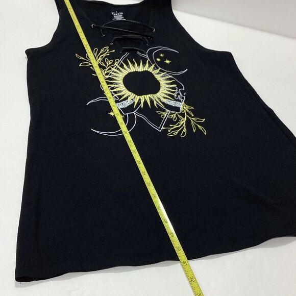 Torrid Black Wicked Skulls Sun Tank Top Laced Neckline Torrid Sizing 3 - Picture 9 of 12